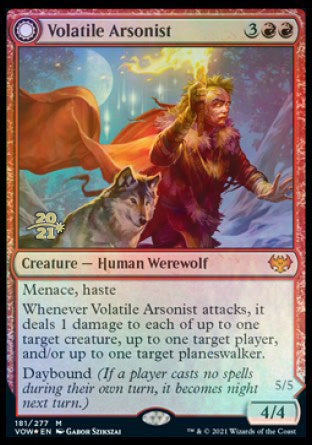 Volatile Arsonist // Dire-Strain Anarchist [Innistrad: Crimson Vow Prerelease Promos] | Game Haven TX