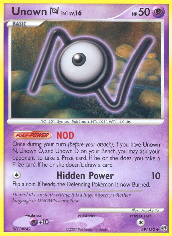 Unown N (69/132) [Diamond & Pearl: Secret Wonders] | Game Haven TX