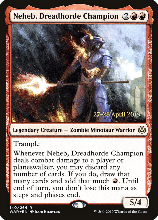 Neheb, Dreadhorde Champion [War of the Spark Promos] | Game Haven TX