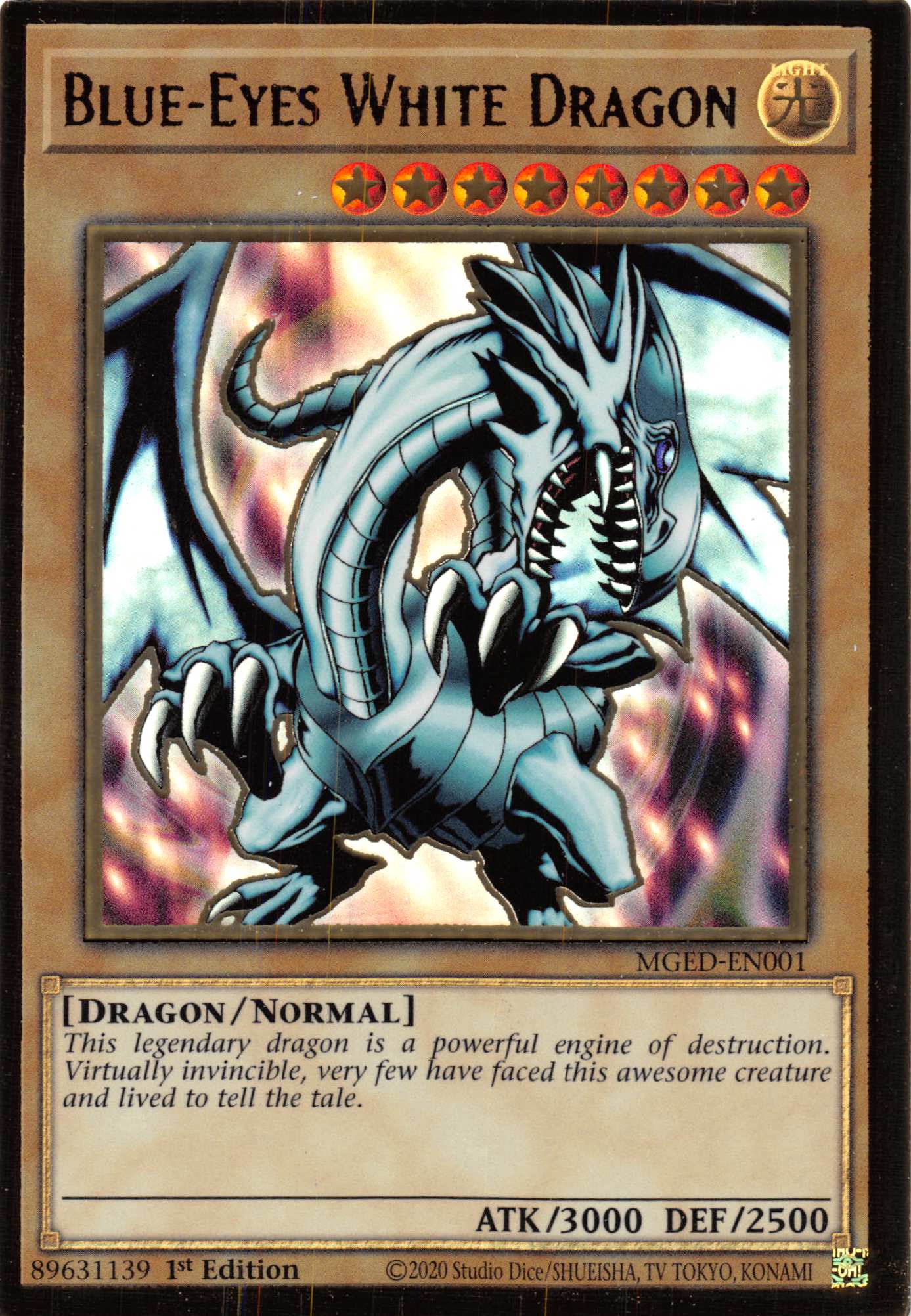 Blue-Eyes White Dragon (Alternate Art) [MGED-EN001] Gold Rare | Game Haven TX