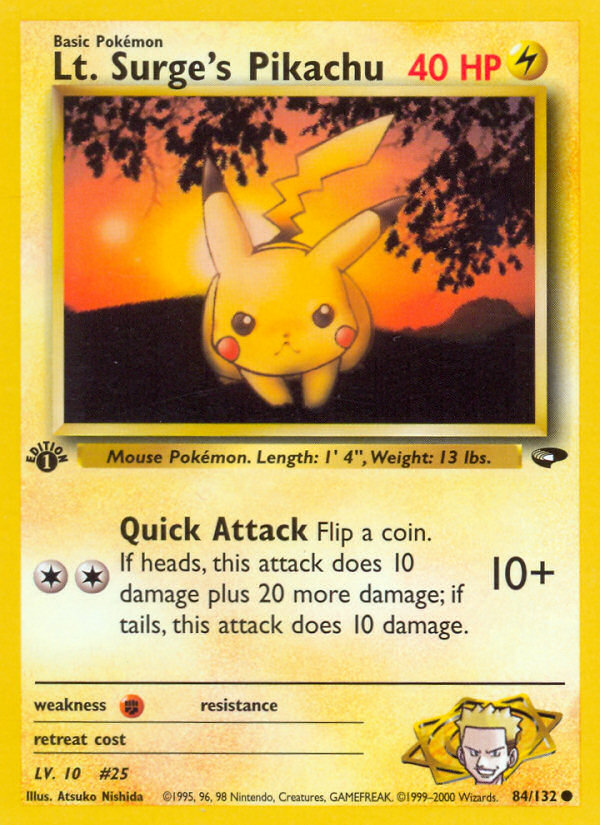 Lt. Surge's Pikachu (84/132) [Gym Challenge 1st Edition] | Game Haven TX