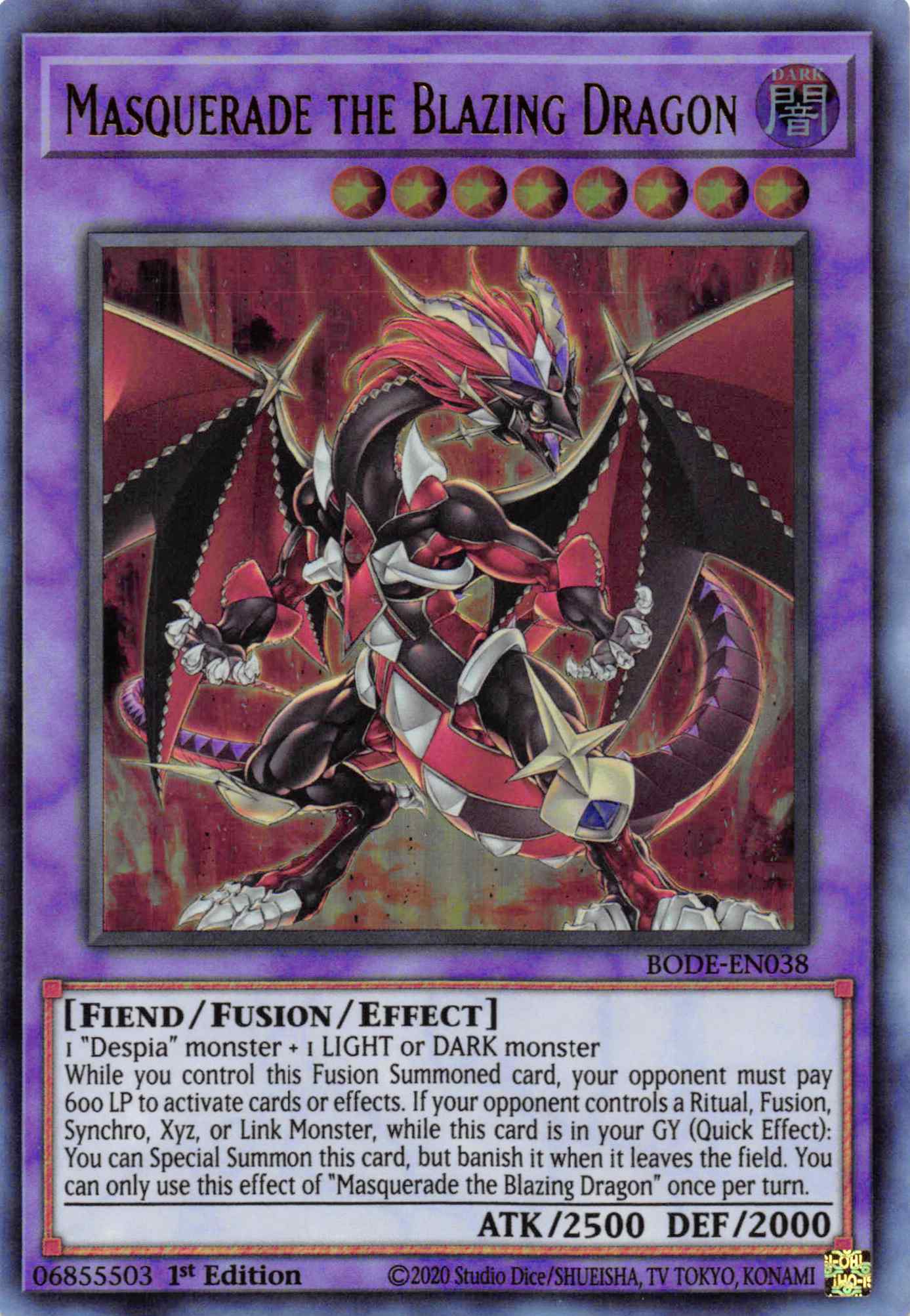 Masquerade the Blazing Dragon [BODE-EN038] Ultra Rare | Game Haven TX