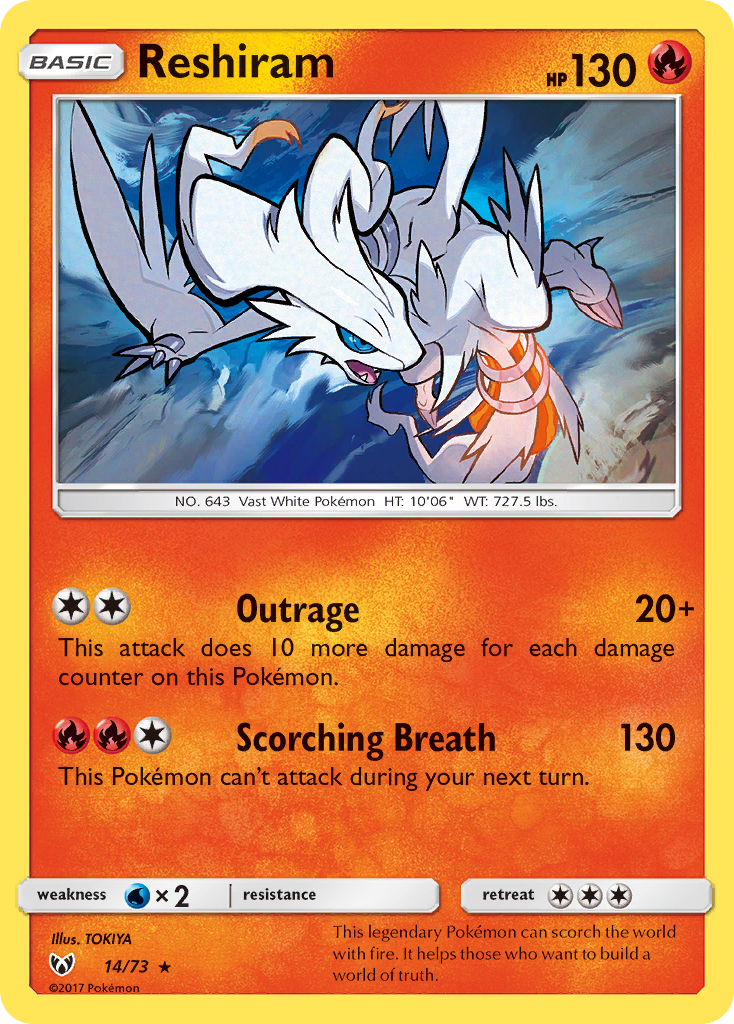 Reshiram (14/73) [Sun & Moon: Shining Legends] | Game Haven TX