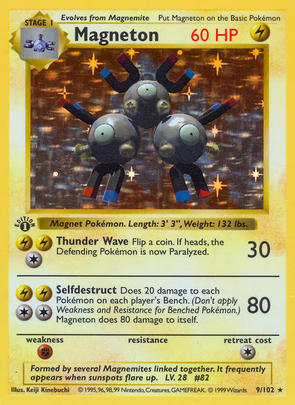Magneton (9/102) (Shadowless) [Base Set 1st Edition] | Game Haven TX