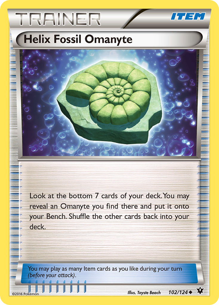 Helix Fossil Omanyte (102/124) [XY: Fates Collide] | Game Haven TX
