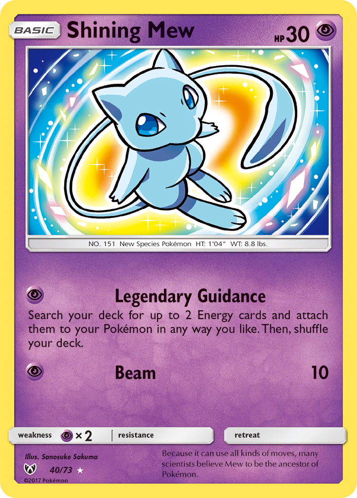 Shining Mew (40/73) [Sun & Moon: Shining Legends] | Game Haven TX
