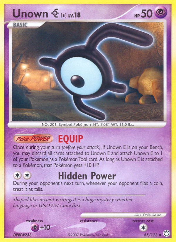 Unown E (65/123) [Diamond & Pearl: Mysterious Treasures] | Game Haven TX