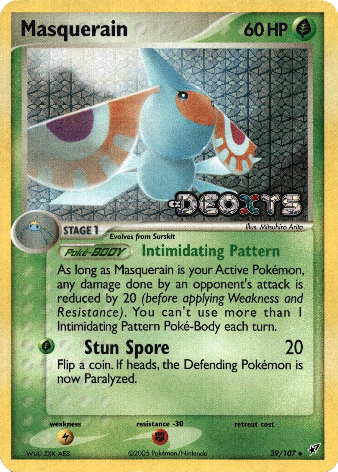 Masquerain (39/107) (Stamped) [EX: Deoxys] | Game Haven TX