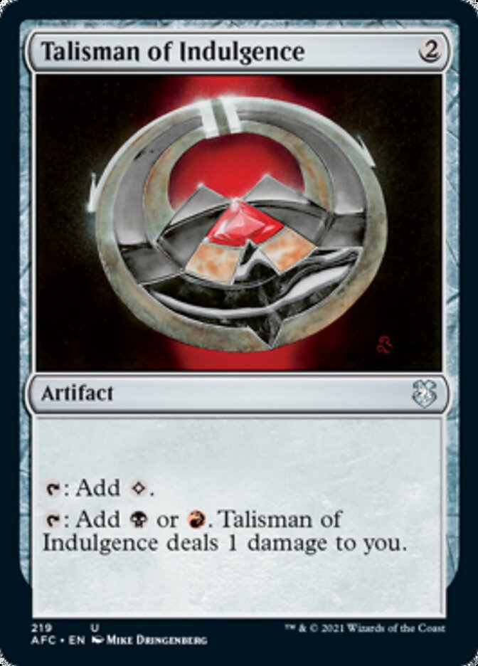 Talisman of Indulgence [Dungeons & Dragons: Adventures in the Forgotten Realms Commander] | Game Haven TX