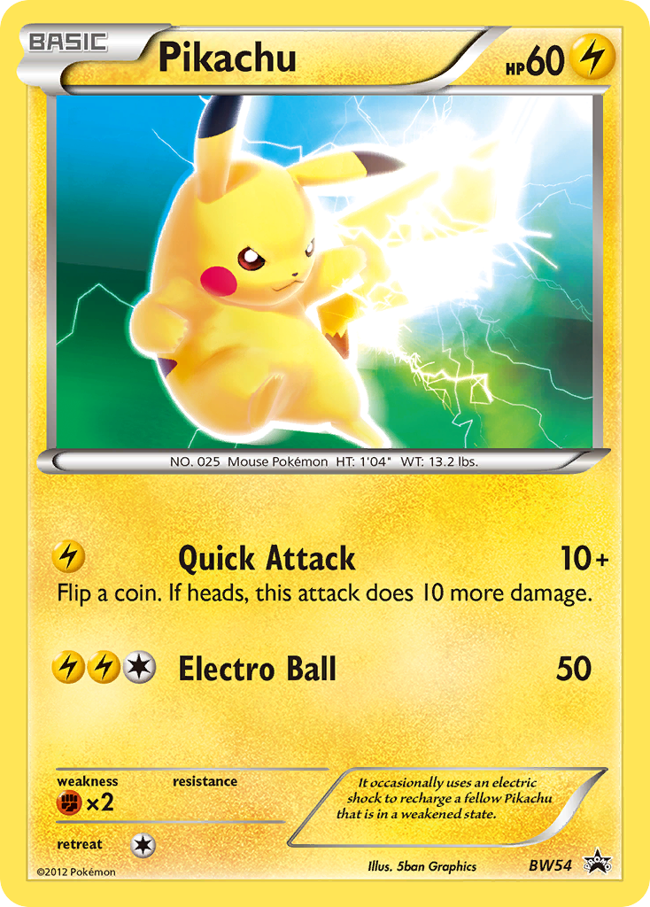 Pikachu (BW54) [Black & White: Black Star Promos] | Game Haven TX