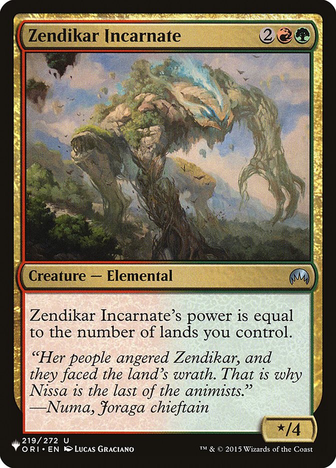 Zendikar Incarnate [The List] | Game Haven TX