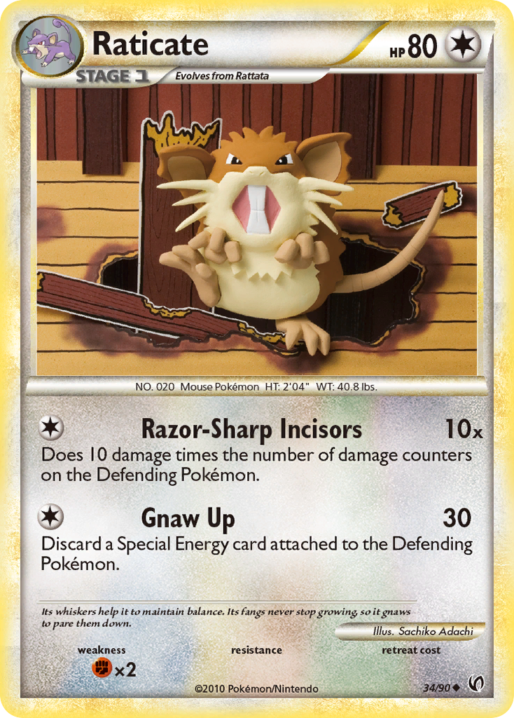 Raticate (34/90) [HeartGold & SoulSilver: Undaunted] | Game Haven TX
