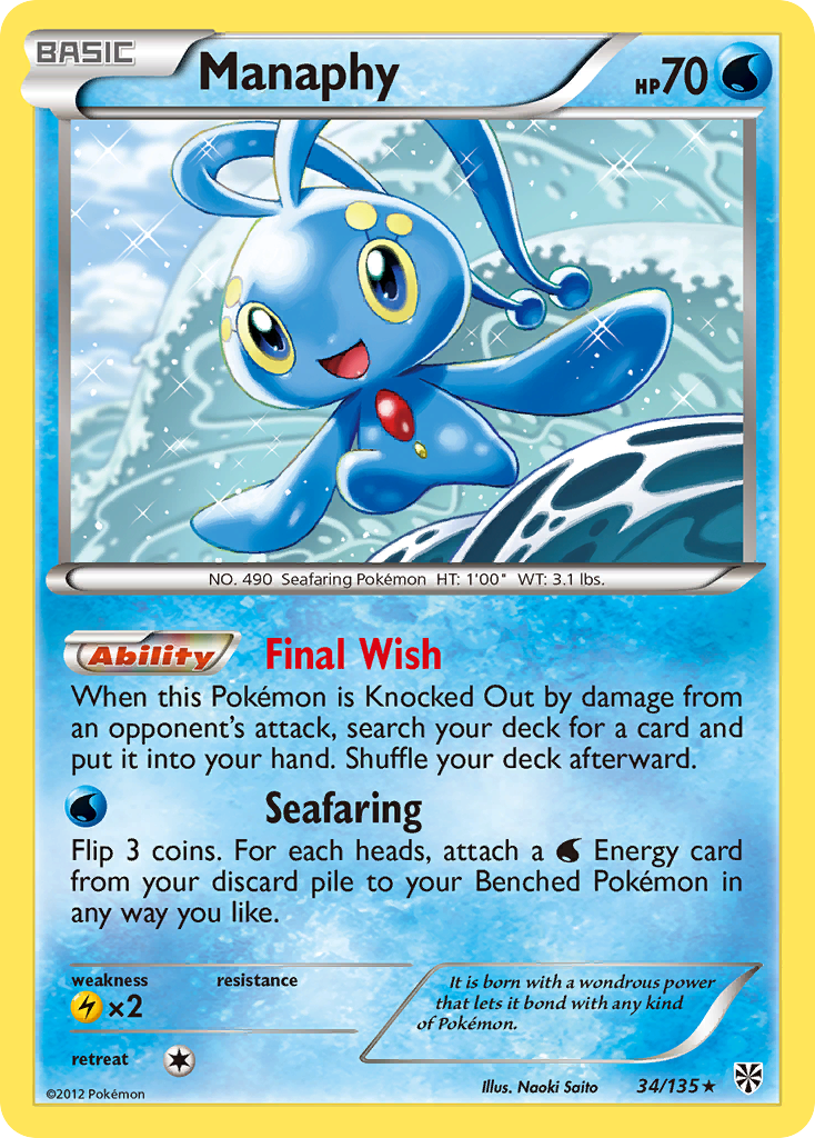 Manaphy (34/135) [Black & White: Plasma Storm] | Game Haven TX