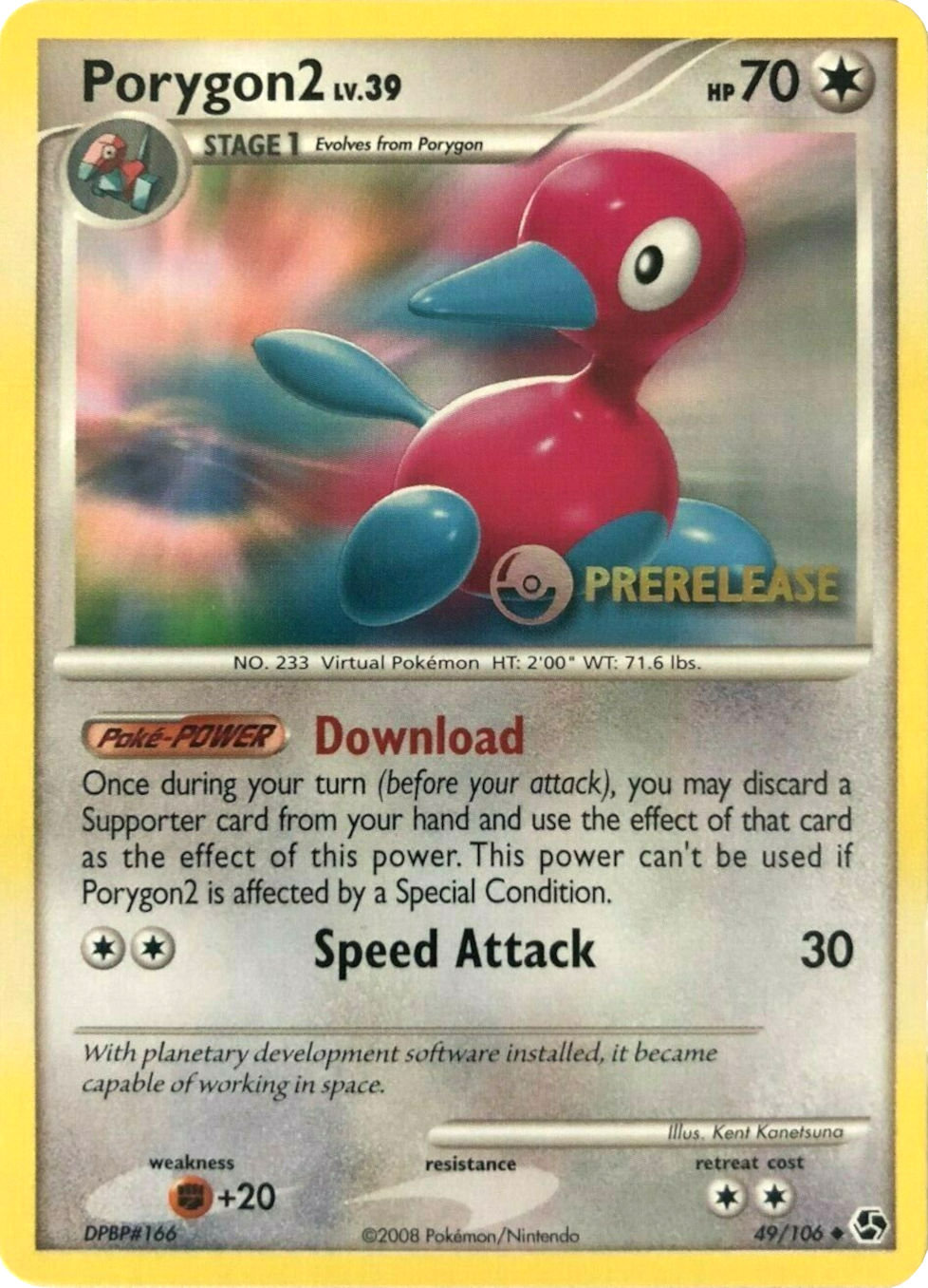 Porygon2 (49/106) (Prerelease Promo) [Diamond & Pearl: Black Star Promos] | Game Haven TX