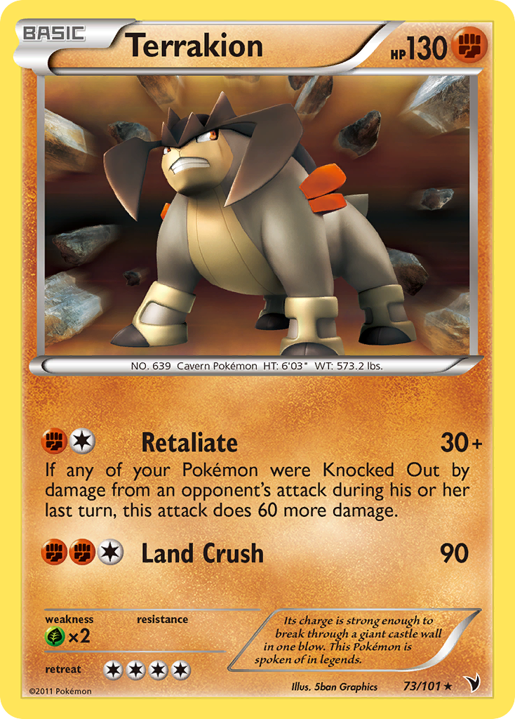 Terrakion (73/101) [Black & White: Noble Victories] | Game Haven TX