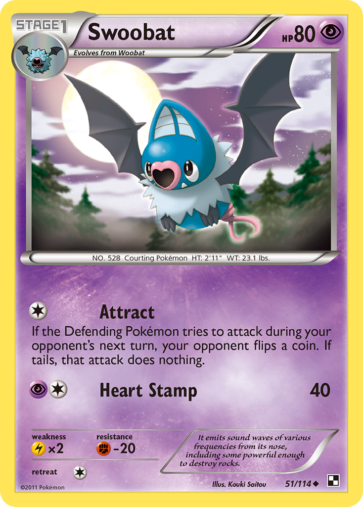 Swoobat (51/114) [Black & White: Base Set] | Game Haven TX