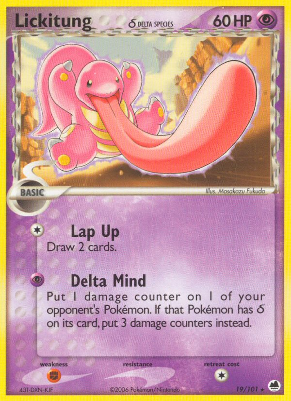 Lickitung (19/101) (Delta Species) [EX: Dragon Frontiers] | Game Haven TX