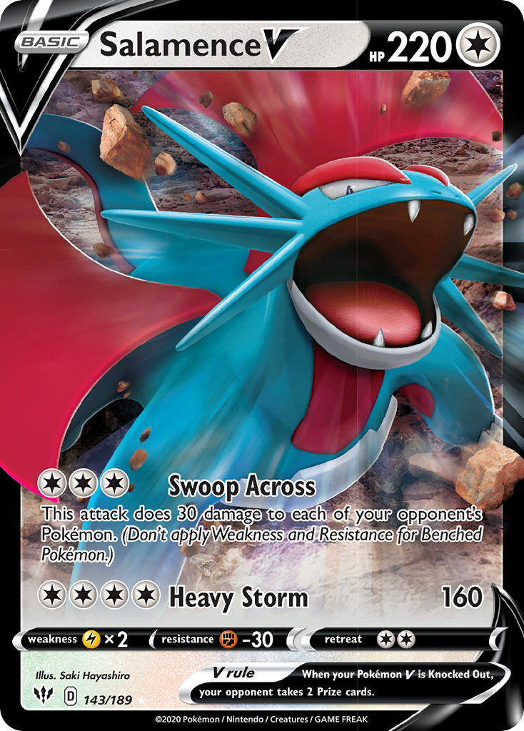 Salamence V (143/189) [Sword & Shield: Darkness Ablaze] | Game Haven TX