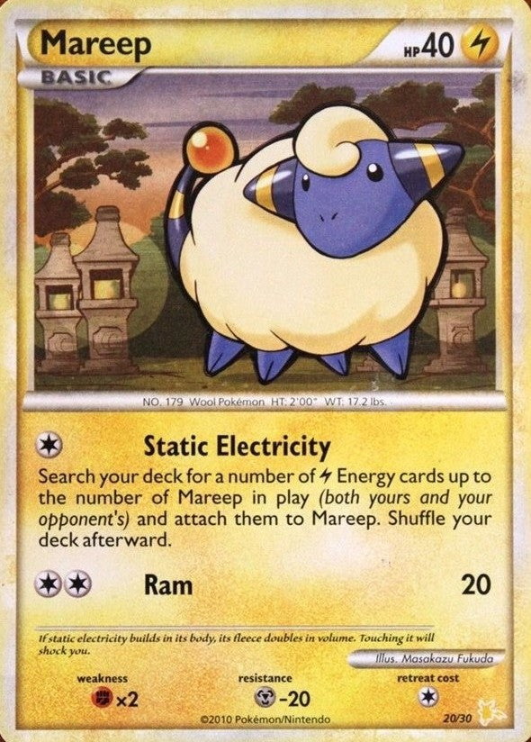 Mareep (20/30) [HeartGold & SoulSilver: Trainer Kit - Raichu] | Game Haven TX