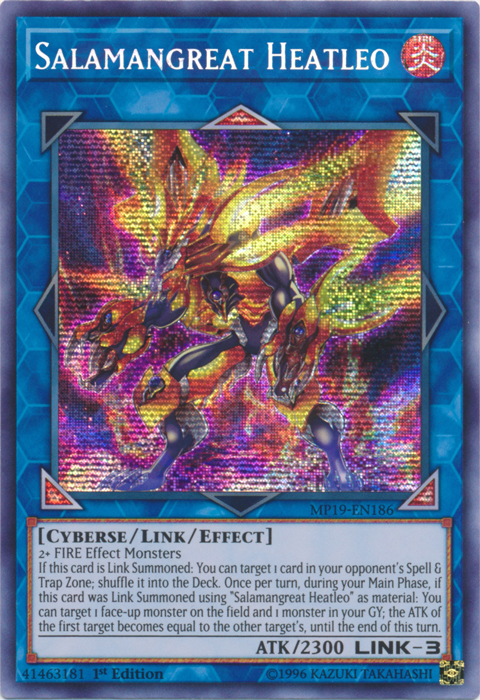 Salamangreat Heatleo [MP19-EN186] Prismatic Secret Rare | Game Haven TX