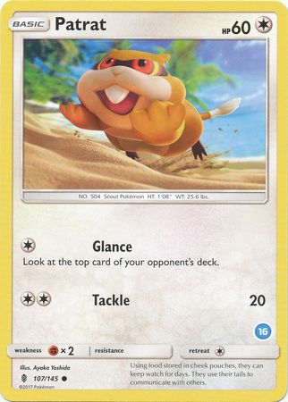 Patrat (107/145) (Deck Exclusive #16) [Sun & Moon: Trainer Kit - Alolan Ninetales] | Game Haven TX