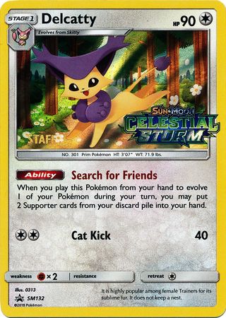 Delcatty (SM132) (Staff Prerelease Promo) [Sun & Moon: Black Star Promos] | Game Haven TX