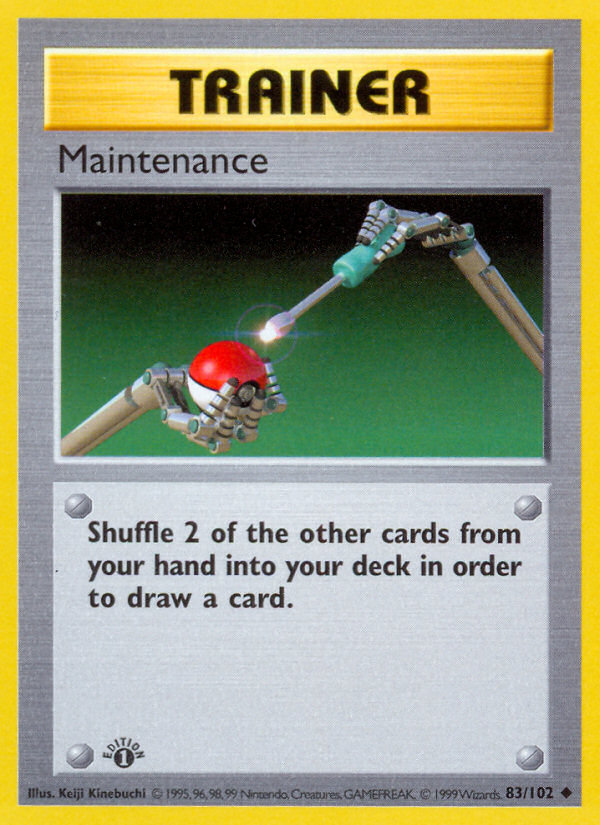 Maintenance (83/102) (Shadowless) [Base Set 1st Edition] | Game Haven TX