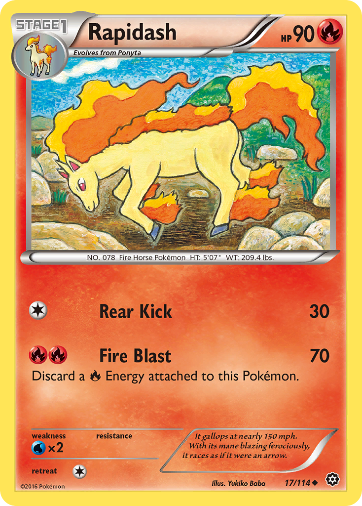 Rapidash (17/114) [XY: Steam Siege] | Game Haven TX
