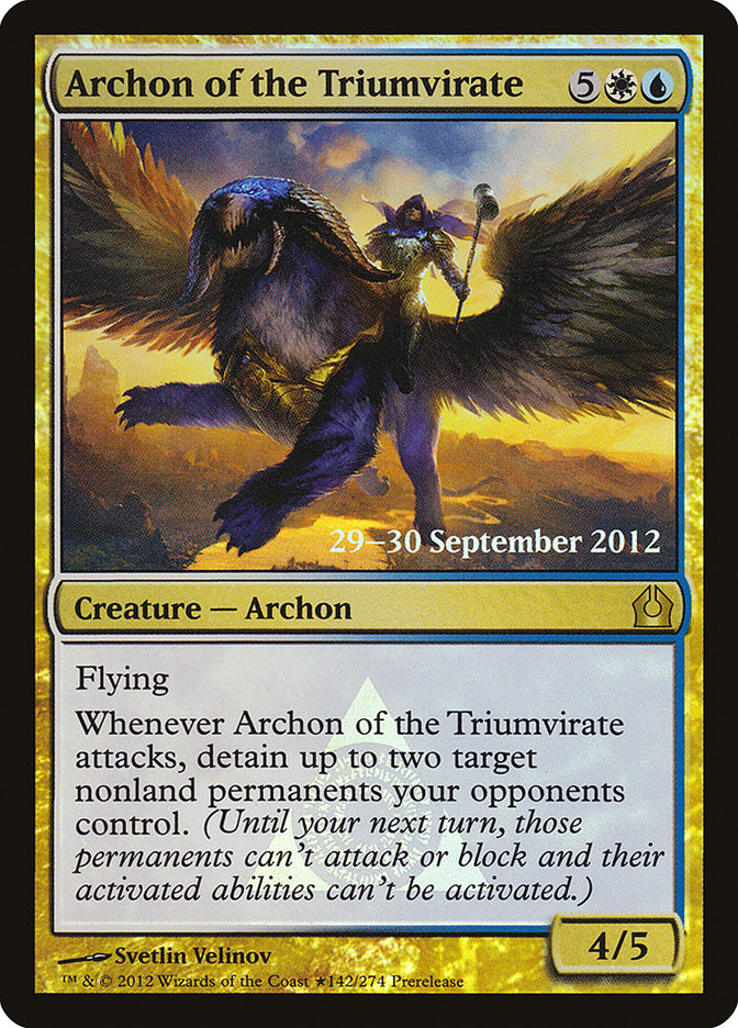 Archon of the Triumvirate [Return to Ravnica Prerelease Promos] | Game Haven TX