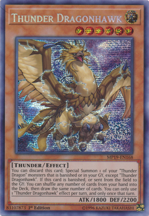 Thunder Dragonhawk [MP19-EN168] Prismatic Secret Rare | Game Haven TX