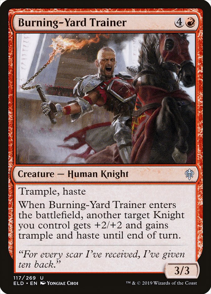 Burning-Yard Trainer [Throne of Eldraine] | Game Haven TX