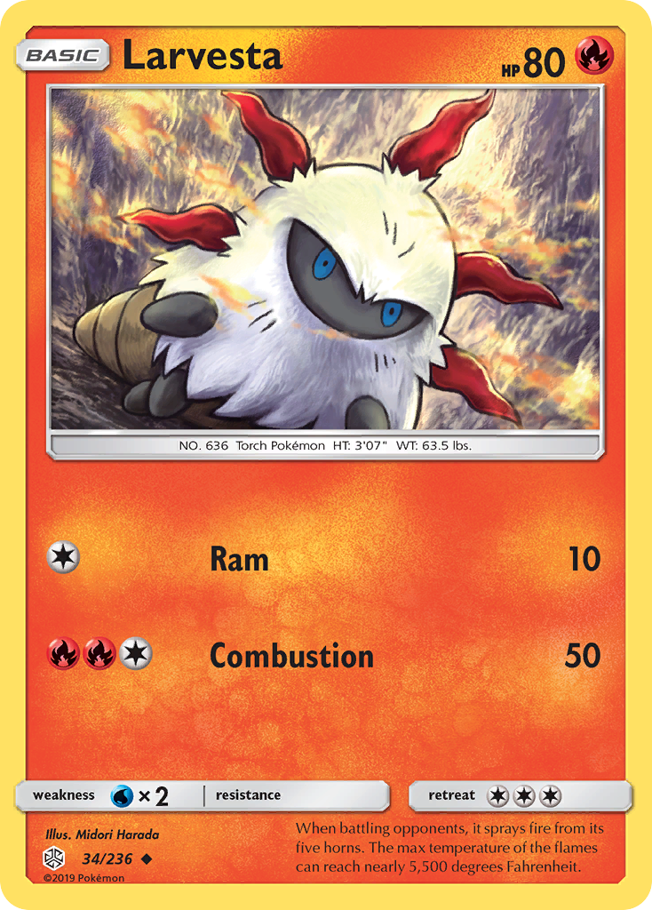 Larvesta (34/236) [Sun & Moon: Cosmic Eclipse] | Game Haven TX