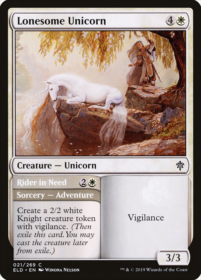 Lonesome Unicorn // Rider in Need [Throne of Eldraine] | Game Haven TX