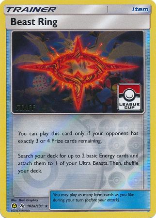 Beast Ring (102a/131) (League Promo Staff) [Sun & Moon: Forbidden Light] | Game Haven TX