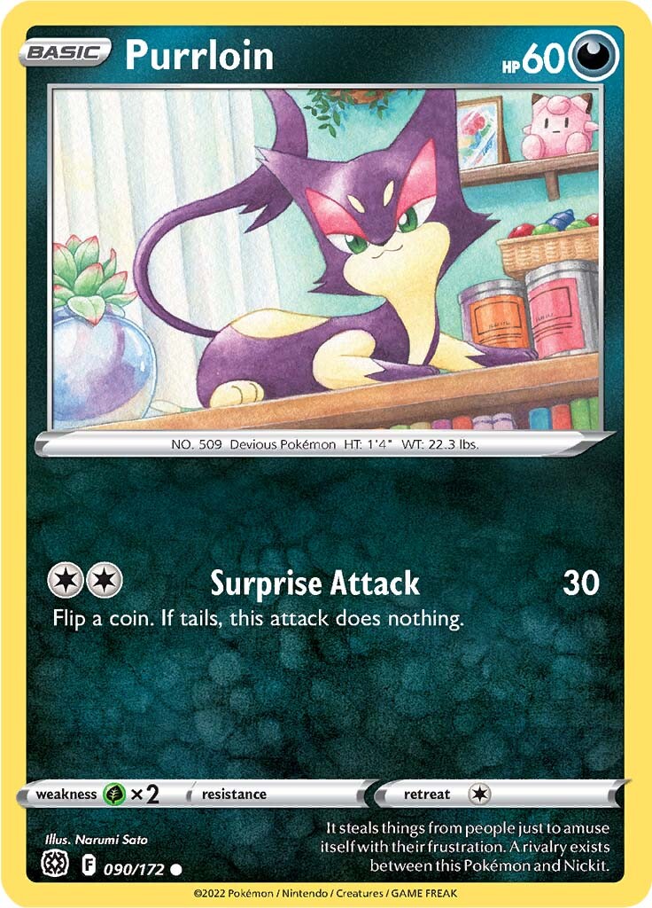 Purrloin (090/172) [Sword & Shield: Brilliant Stars] | Game Haven TX