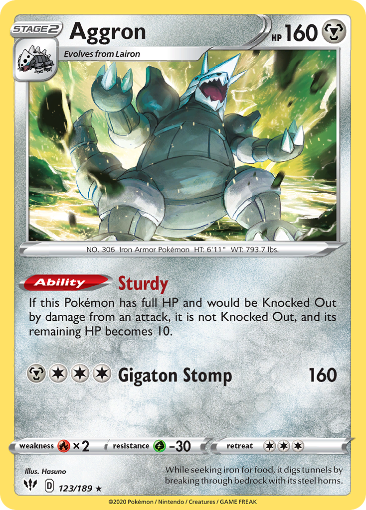 Aggron (123/189) [Sword & Shield: Darkness Ablaze] | Game Haven TX