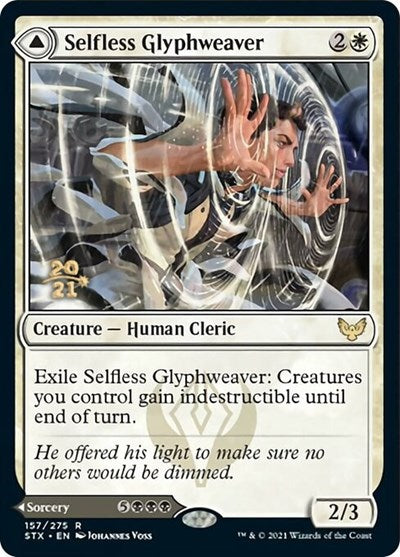 Selfless Glyphweaver // Deadly Vanity (Prerelease) [Strixhaven: School of Mages Prerelease Promos] | Game Haven TX