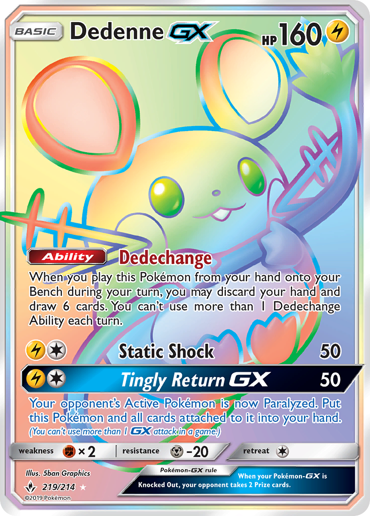 Dedenne GX (219/214) [Sun & Moon: Unbroken Bonds] | Game Haven TX