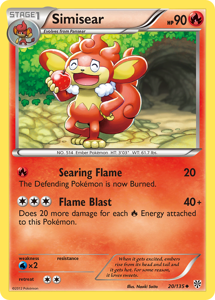 Simisear (20/135) [Black & White: Plasma Storm] | Game Haven TX