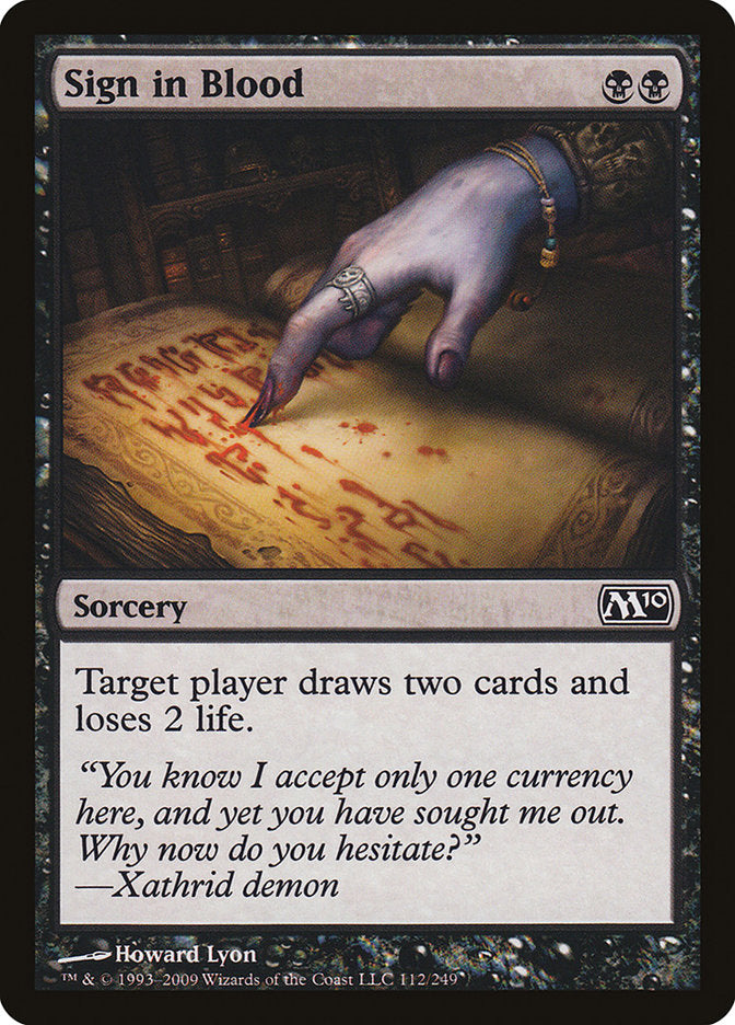 Sign in Blood [Magic 2010] | Game Haven TX