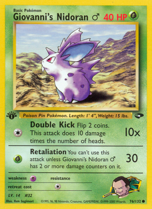 Giovanni's Nidoran (76/132) (Male) [Gym Challenge 1st Edition] | Game Haven TX