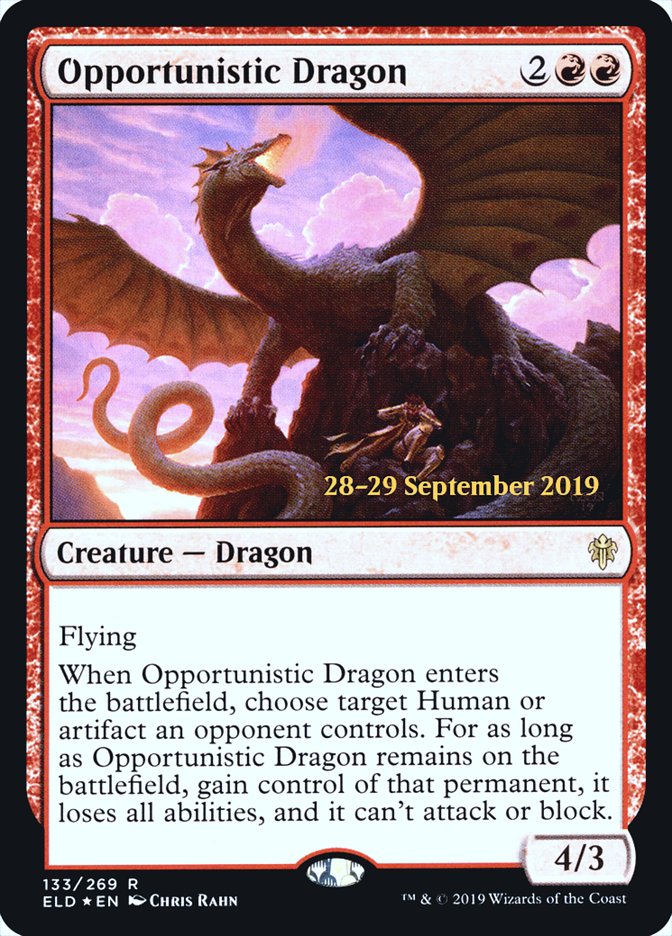 Opportunistic Dragon [Throne of Eldraine Promos] | Game Haven TX