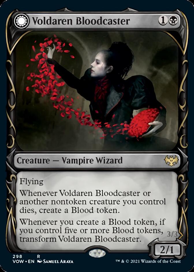 Voldaren Bloodcaster // Bloodbat Summoner (Showcase Fang Frame) [Innistrad: Crimson Vow] | Game Haven TX