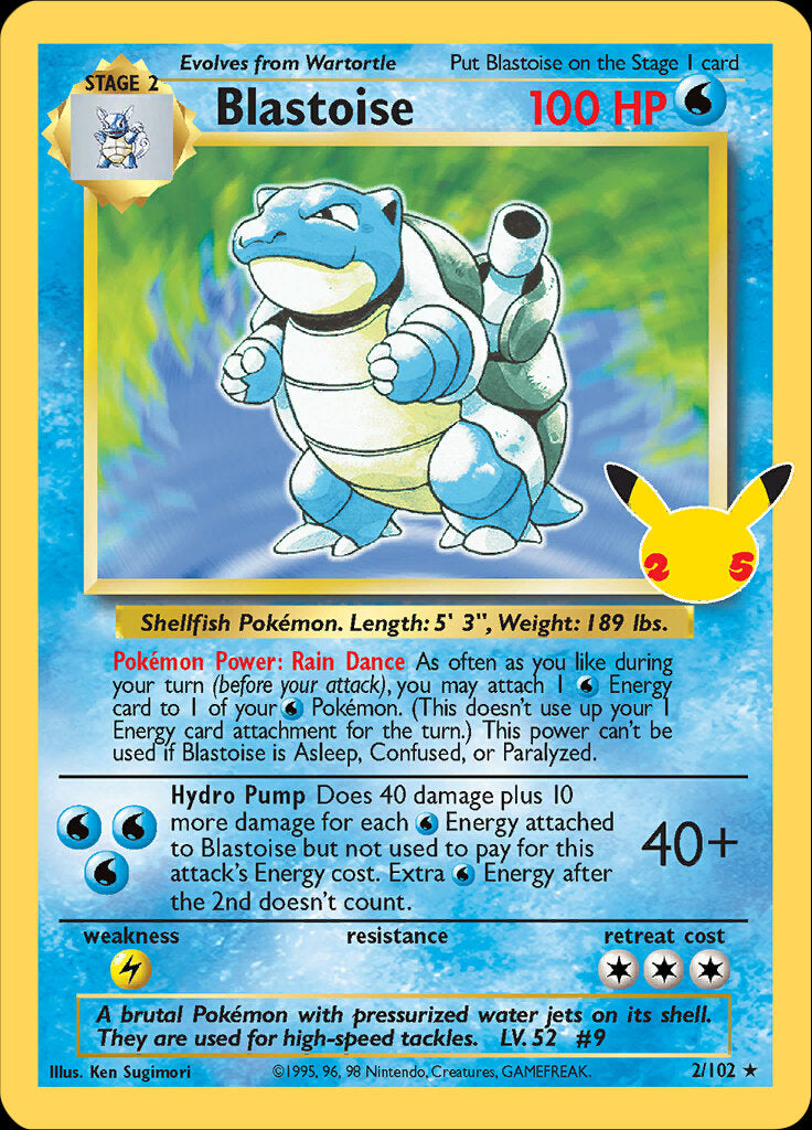 Blastoise (2/102) [Celebrations: 25th Anniversary - Classic Collection] | Game Haven TX